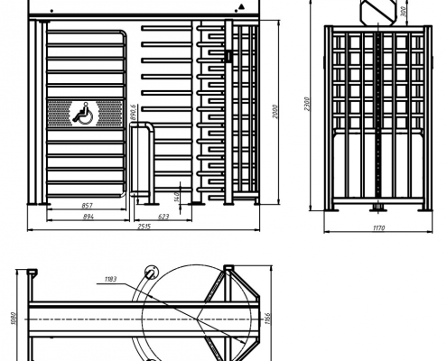 Bicyclone (900W model) technical drawing