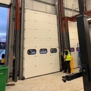 An overhead sectional door installed by ACE